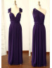 Plum Purple Jersey Multiway Wrap Convertible Bridesmaid Dress